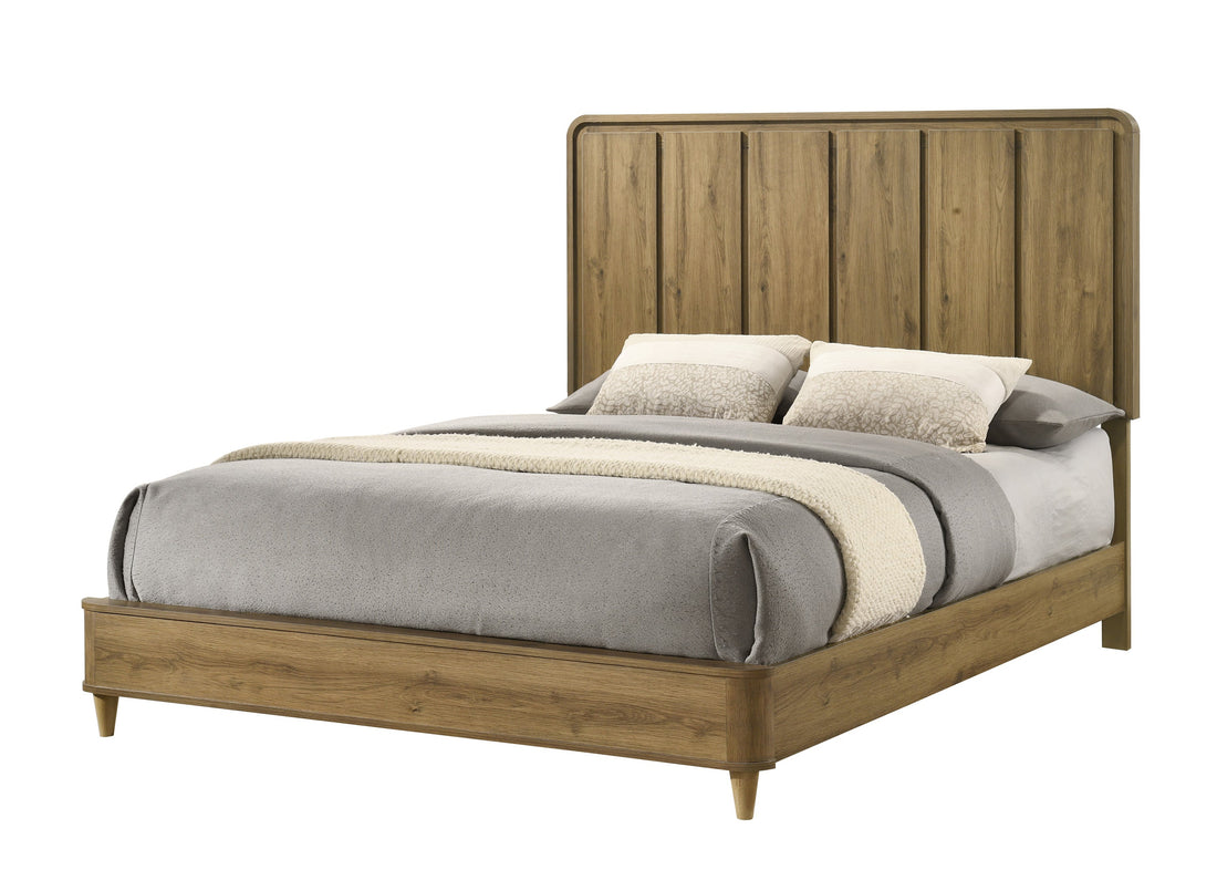 Nyomi Light Brown Queen Panel Bed from Crown Mark - Luna Furniture