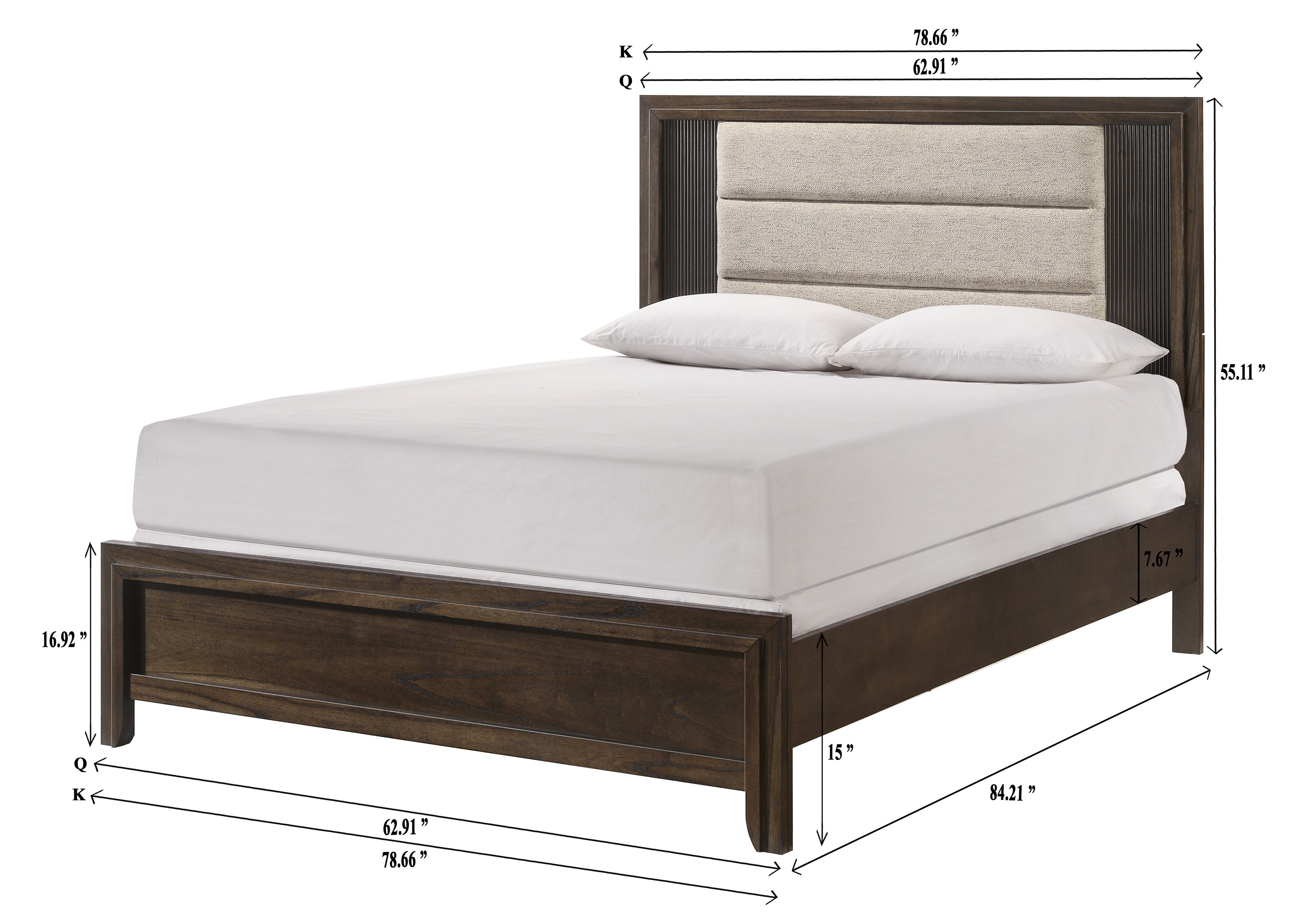 Carlton Brown King Panel Bed from Crown Mark - Luna Furniture