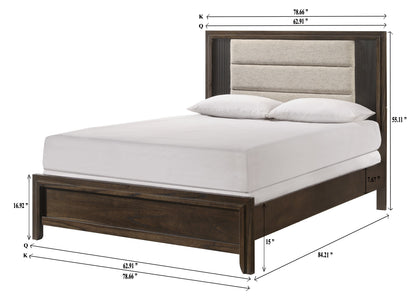 Carlton Brown King Panel Bed from Crown Mark - Luna Furniture
