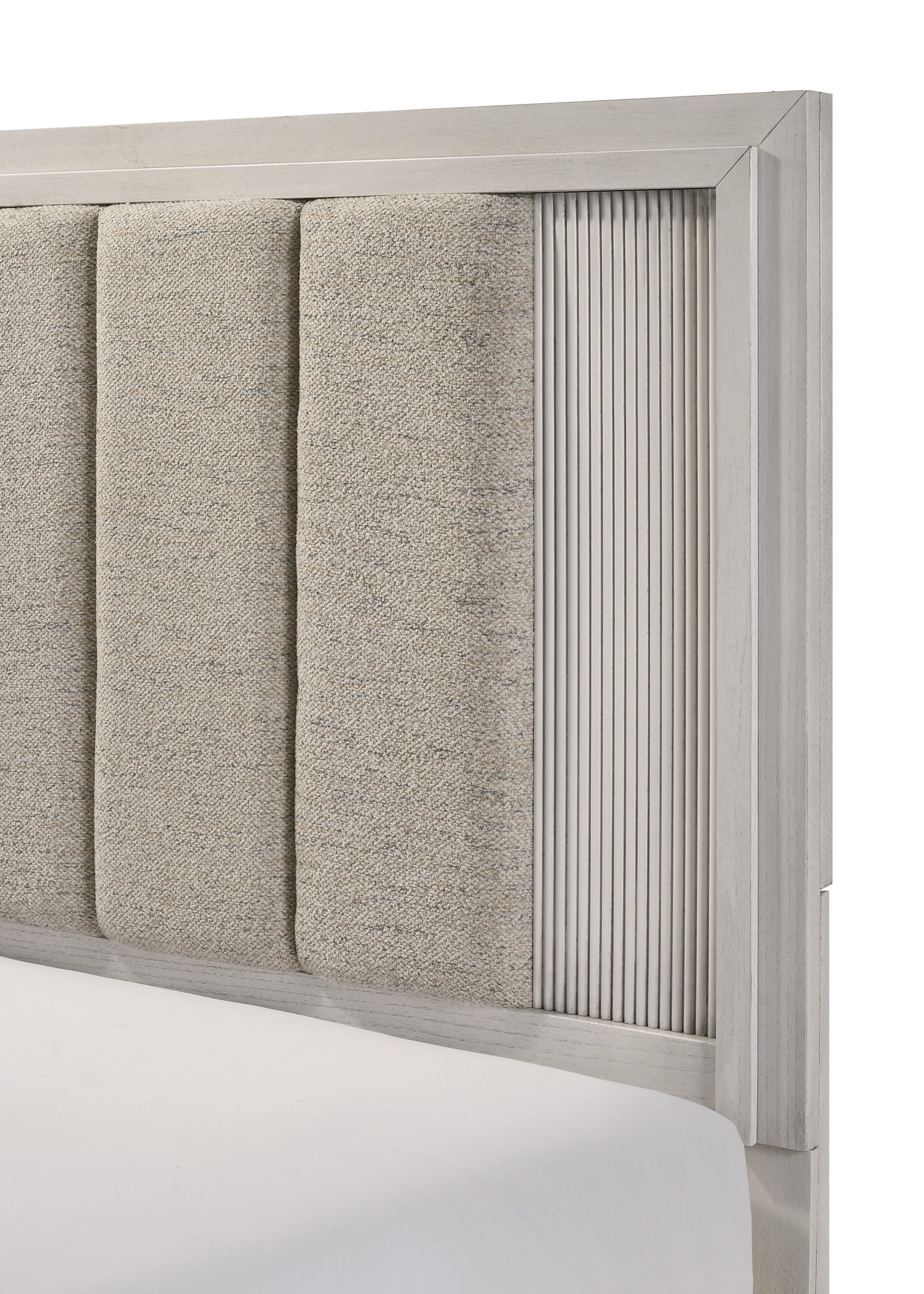 Carlton White Mist Upholstered King Bed from Crown Mark - Luna Furniture