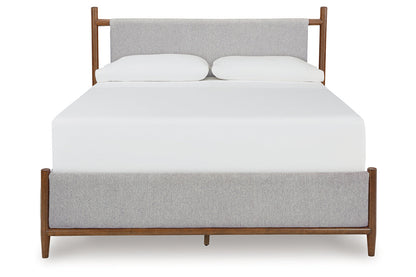 Lyncott Brown Queen Upholstered Panel Bed -  Ashley - Luna Furniture