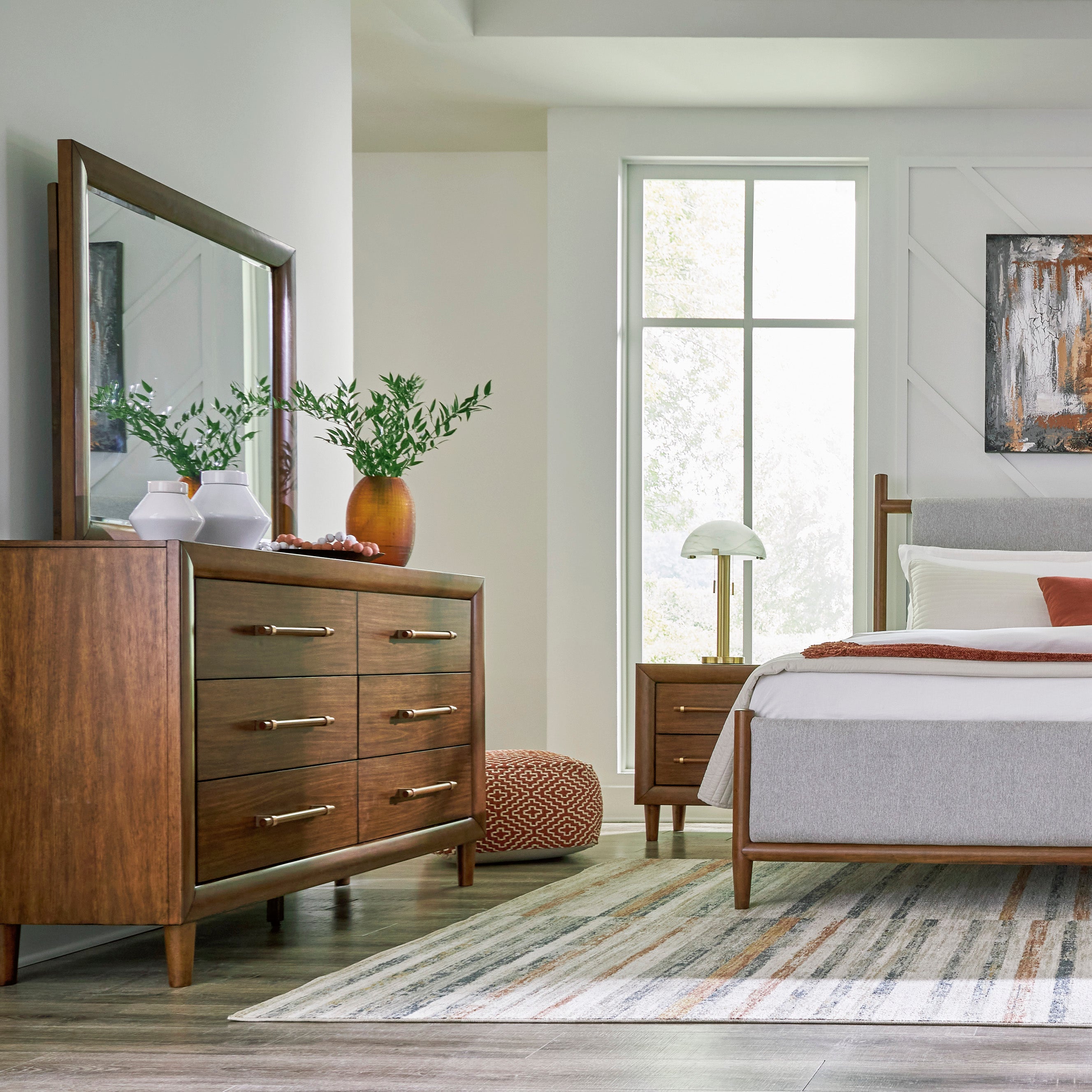 Lyncott Brown Upholstered Panel Bedroom Set from Ashley - Luna Furniture