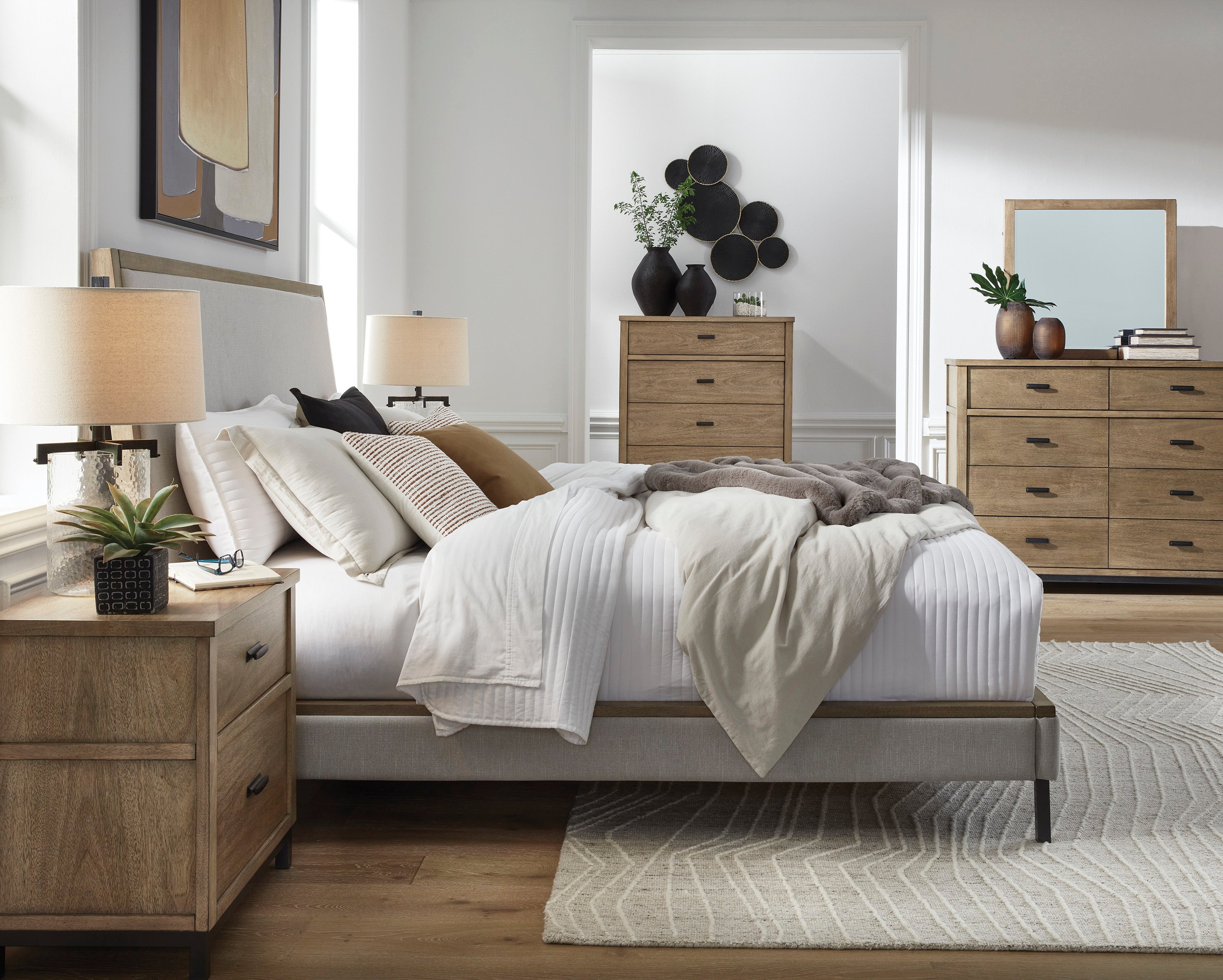 Tomtyn Light Brown Upholstered Bedroom Set from Ashley - Luna Furniture