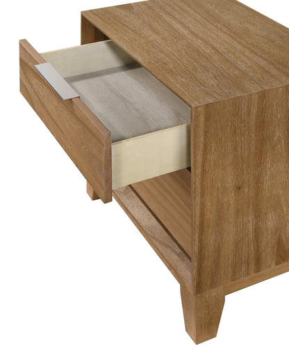Florian Natural Wood Upholstered Storage Bedroom Set from Crown Mark - Luna Furniture