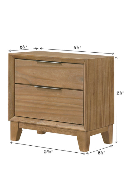 Florian Natural Wood Upholstered Storage Bedroom Set from Crown Mark - Luna Furniture