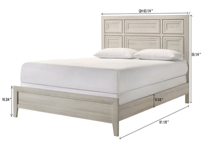 Lorraine Antique White Queen Panel Bed from Crown Mark - Luna Furniture