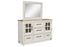 Shaybrock Antique White/Brown Dresser and Mirror -  Ashley - Luna Furniture