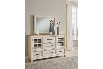 Shaybrock Antique White/Brown Dresser and Mirror -  Ashley - Luna Furniture