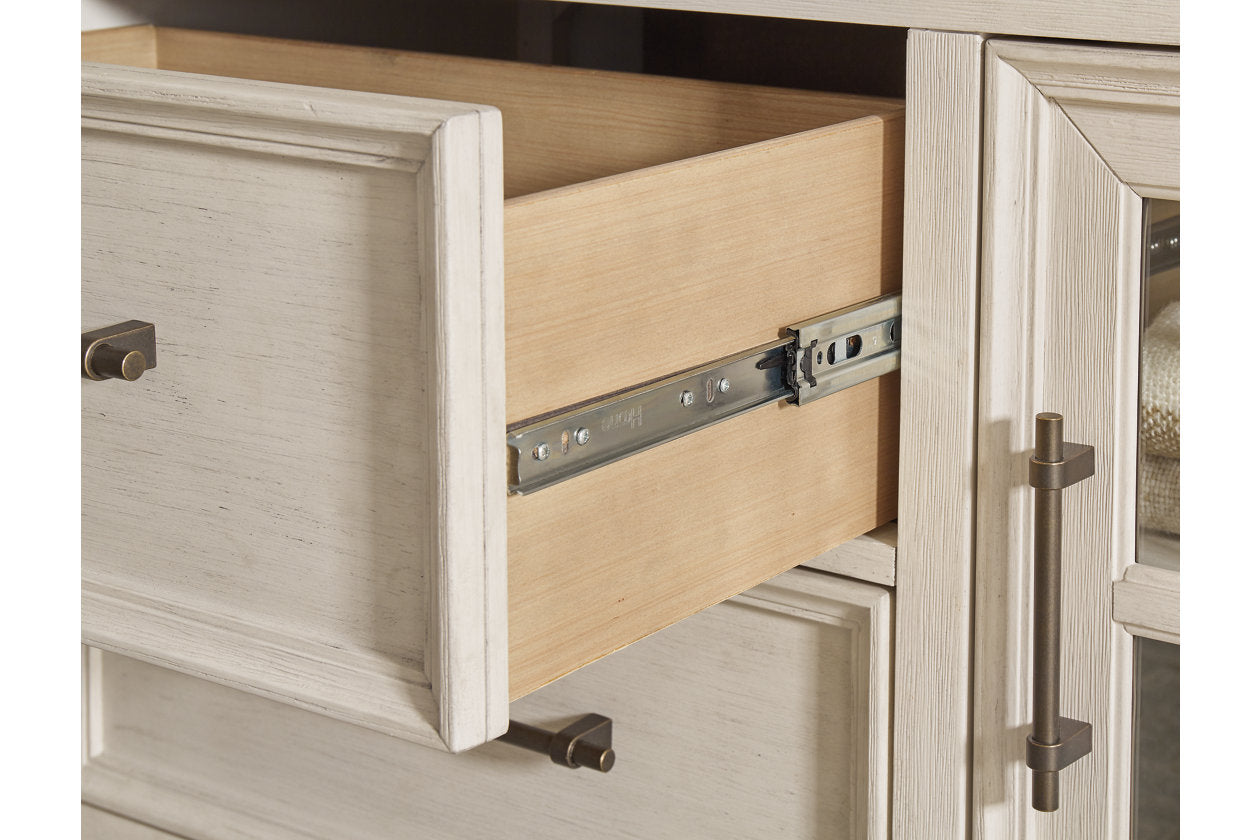 Shaybrock Antique White/Brown Dresser and Mirror -  Ashley - Luna Furniture