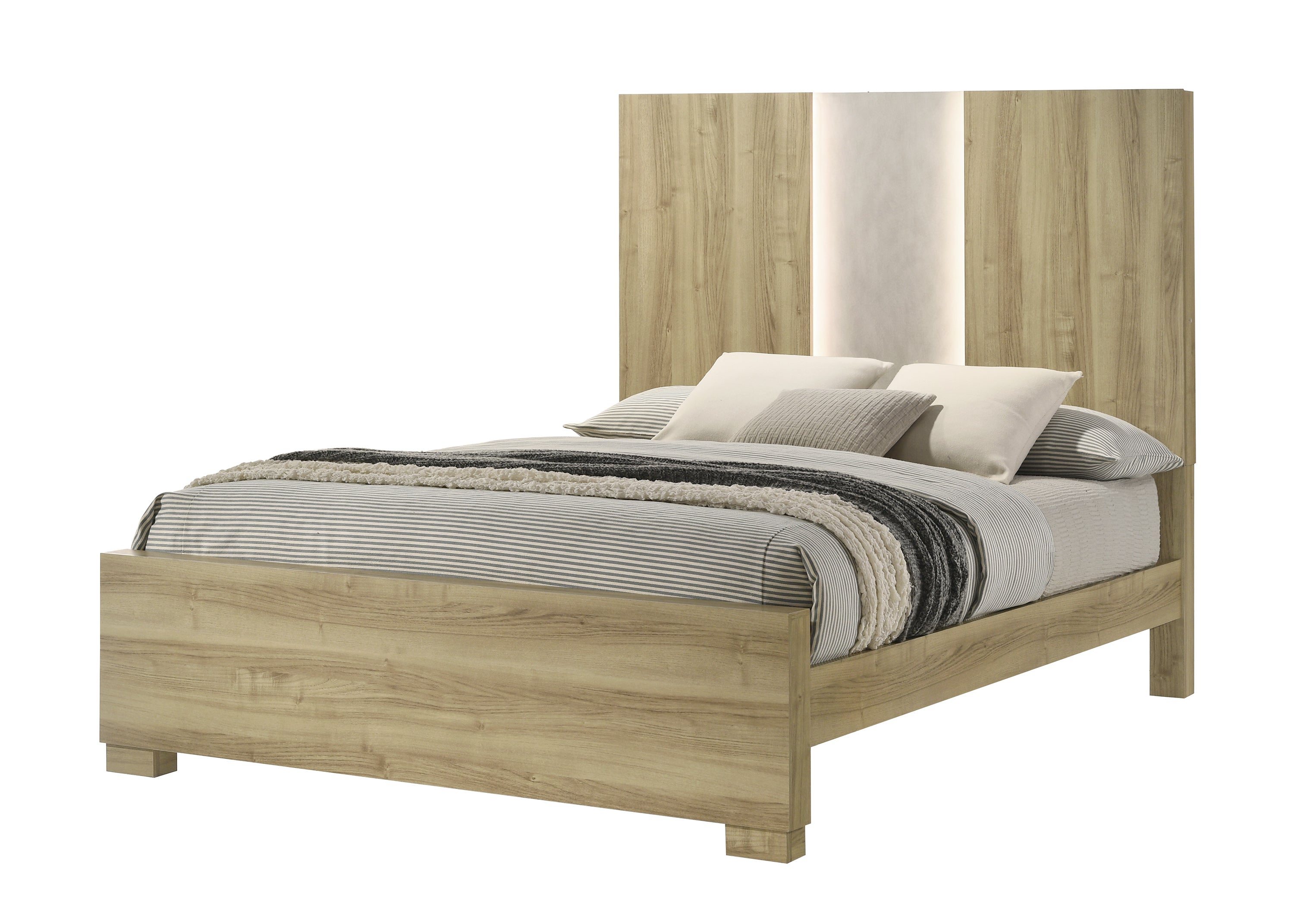 Rangley Driftwood LED Panel Bedroom Set from Crown Mark - Luna Furniture