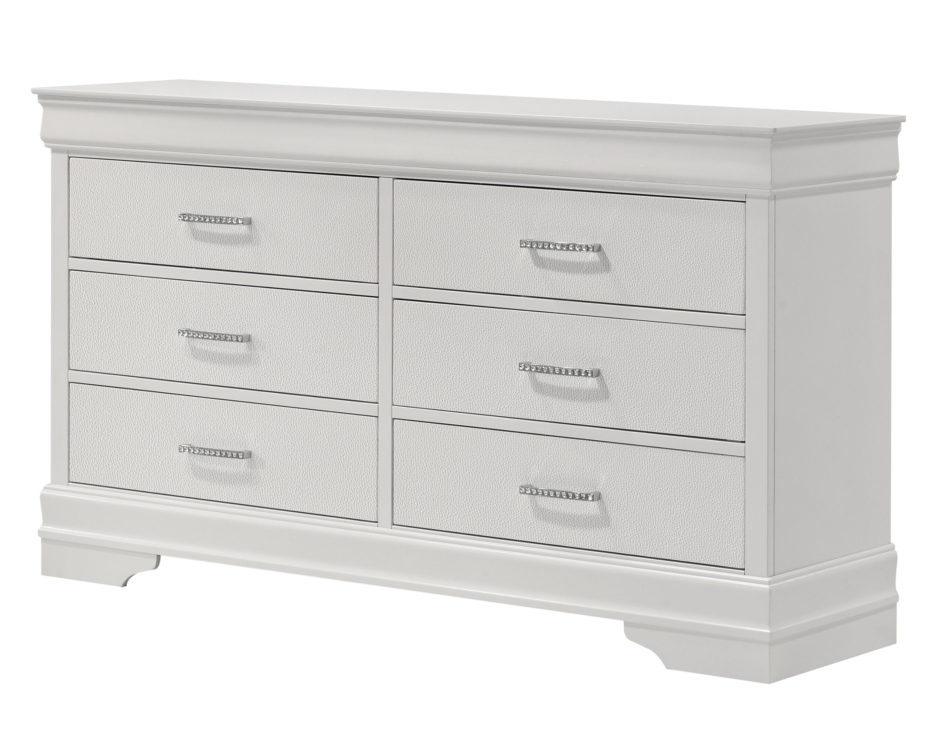 Amalia White Upholstered Panel Bedroom Set from Crown Mark - Luna Furniture