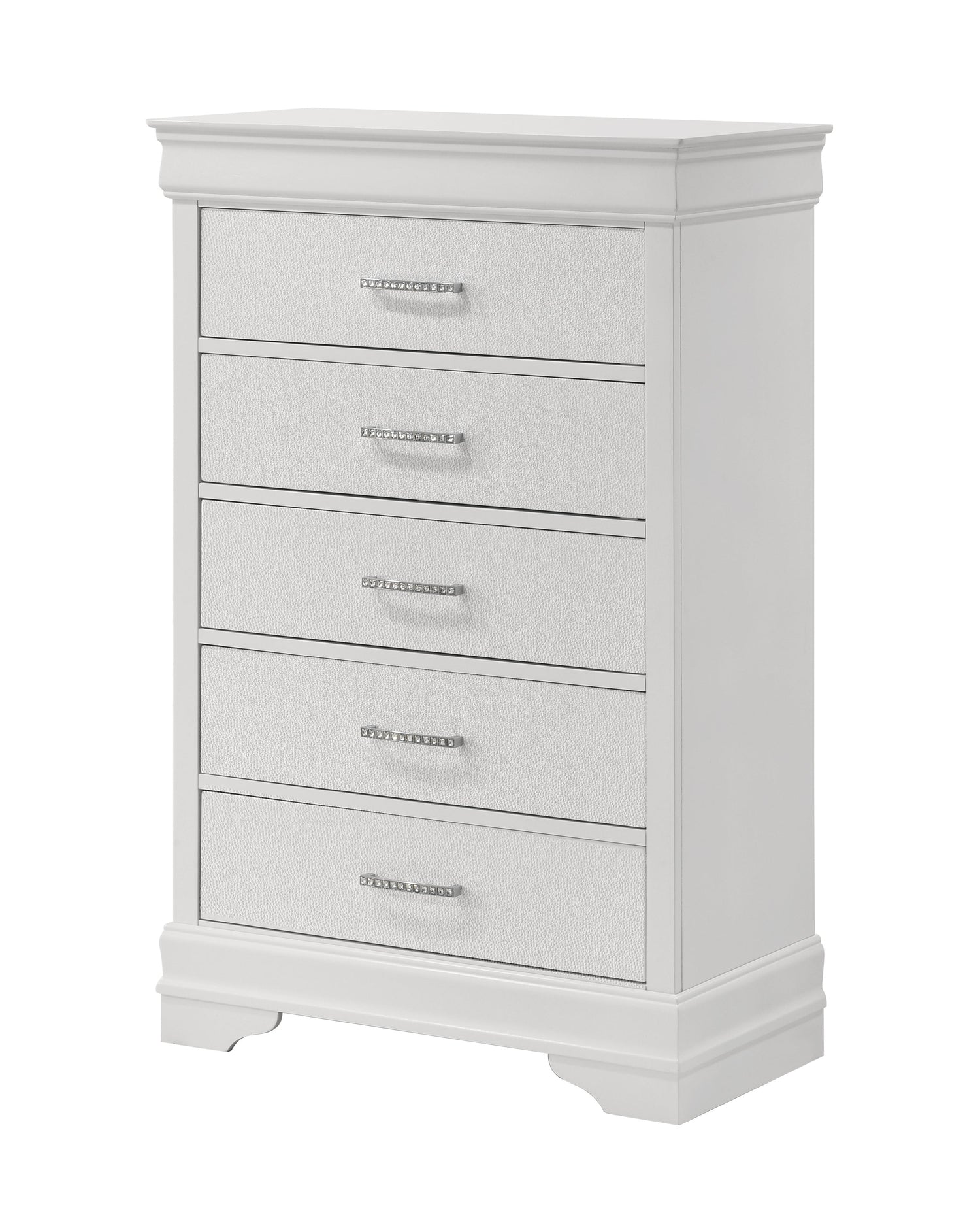 Amalia White Upholstered Panel Bedroom Set from Crown Mark - Luna Furniture