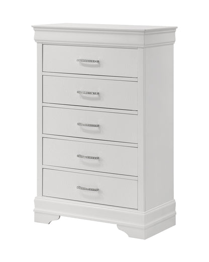 Amalia White Upholstered Panel Bedroom Set from Crown Mark - Luna Furniture