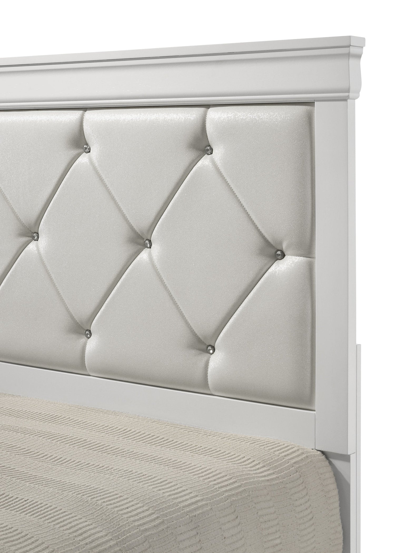 Amalia White Upholstered Panel Bedroom Set from Crown Mark - Luna Furniture