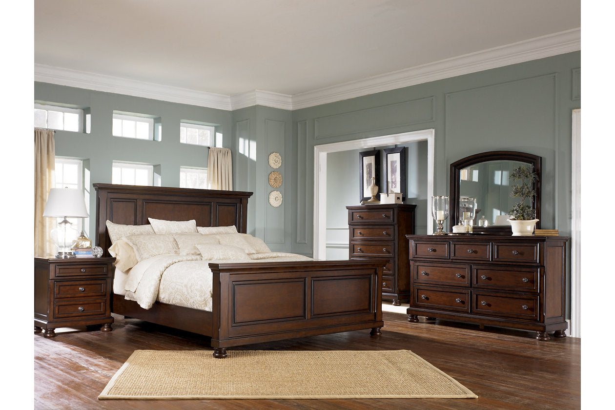 Porter Rustic Brown California King Panel Bed -  Ashley - Luna Furniture