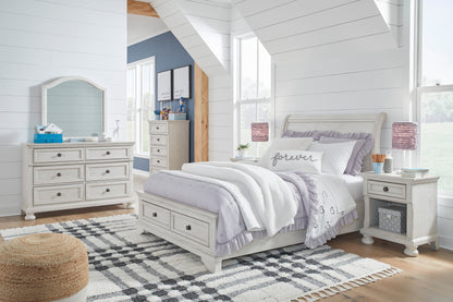 Robbinsdale Antique White Sleigh Storage Bedroom Set from Ashley - Luna Furniture