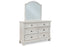 Robbinsdale Antique White Dresser and Mirror -  Ashley - Luna Furniture