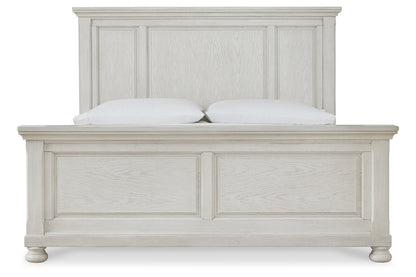 Robbinsdale Antique White California King Panel Bed -  Ashley - Luna Furniture