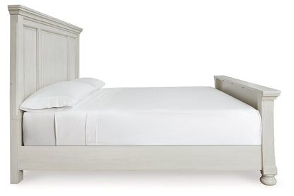 Robbinsdale Antique White California King Panel Bed -  Ashley - Luna Furniture