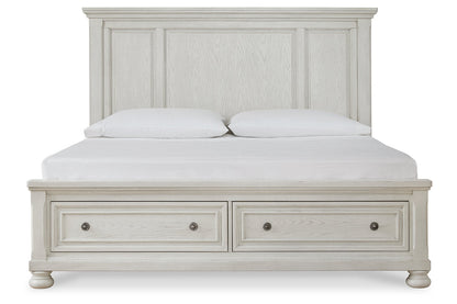 Robbinsdale Antique White Queen Panel Storage Bed -  Ashley - Luna Furniture