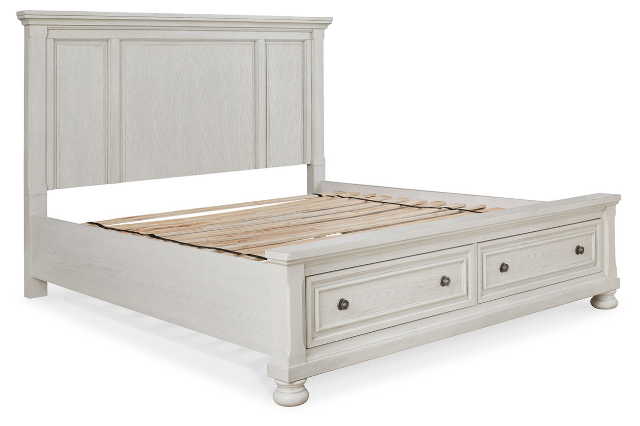 Robbinsdale Antique White Panel Storage Bedroom Set from Ashley - Luna Furniture
