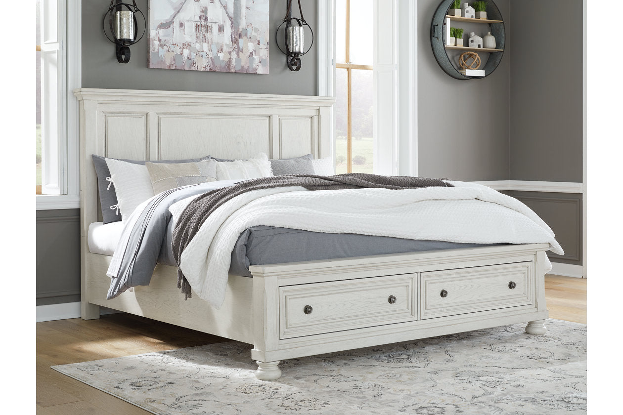 Robbinsdale Antique White Panel Storage Bedroom Set from Ashley - Luna Furniture