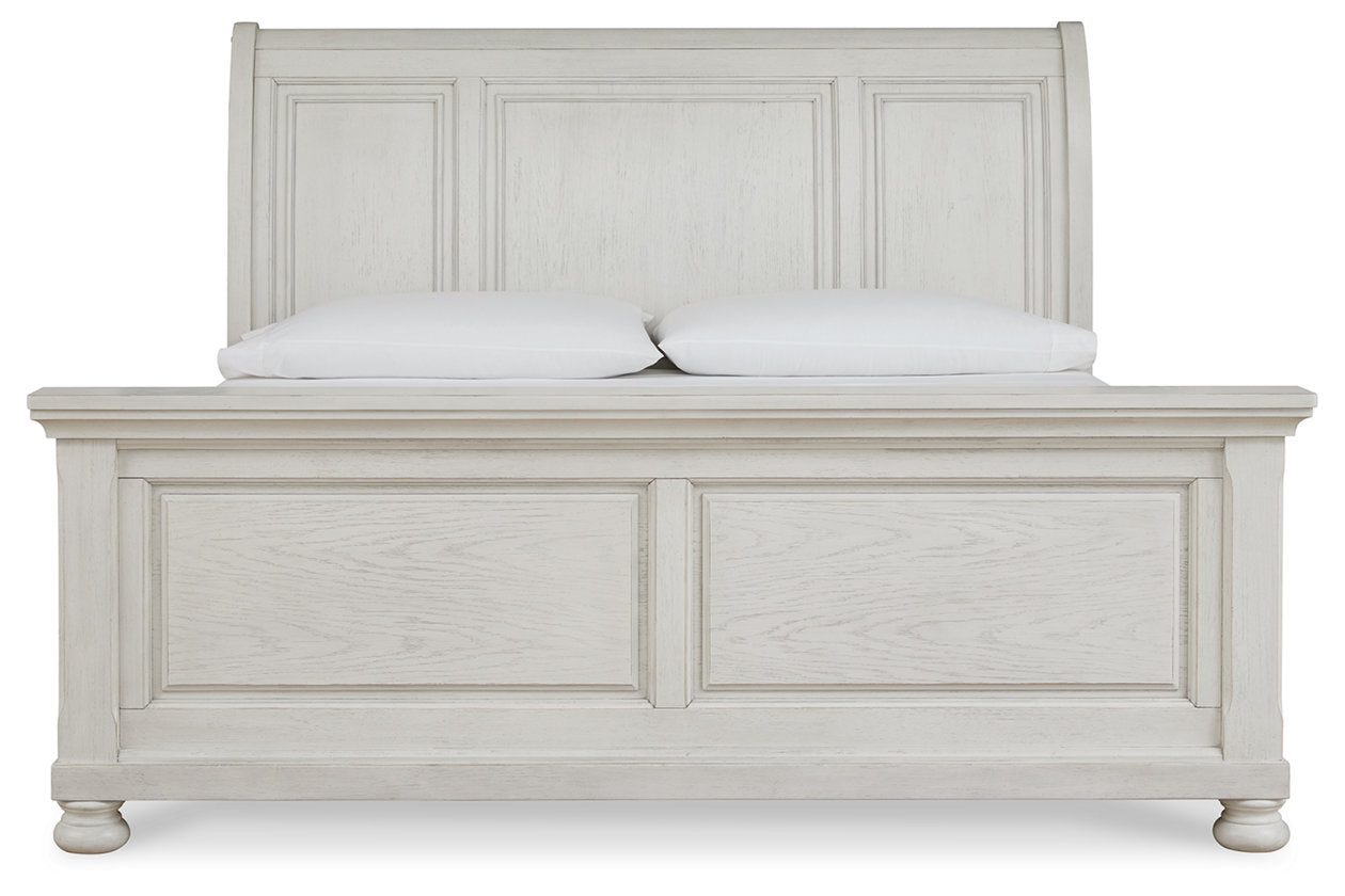 Robbinsdale Antique White Sleigh Bedroom Set from Ashley - Luna Furniture