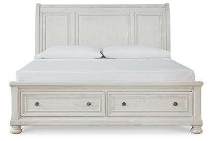Robbinsdale Antique White Sleigh Storage Bedroom Set from Ashley - Luna Furniture