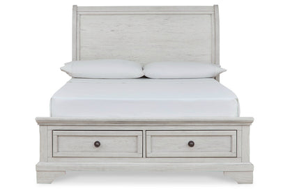 Robbinsdale Antique White Full Sleigh Storage Bed from Ashley - Luna Furniture