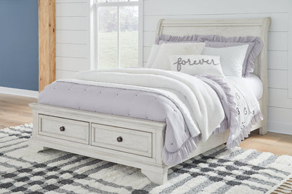 Robbinsdale Antique White Full Sleigh Storage Bed from Ashley - Luna Furniture