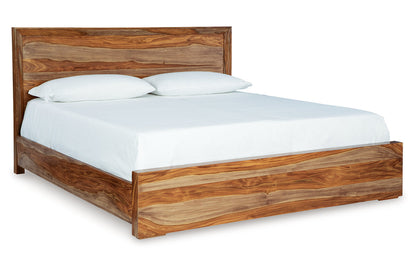 Dressonni Brown California King Panel Bed -  Ashley - Luna Furniture