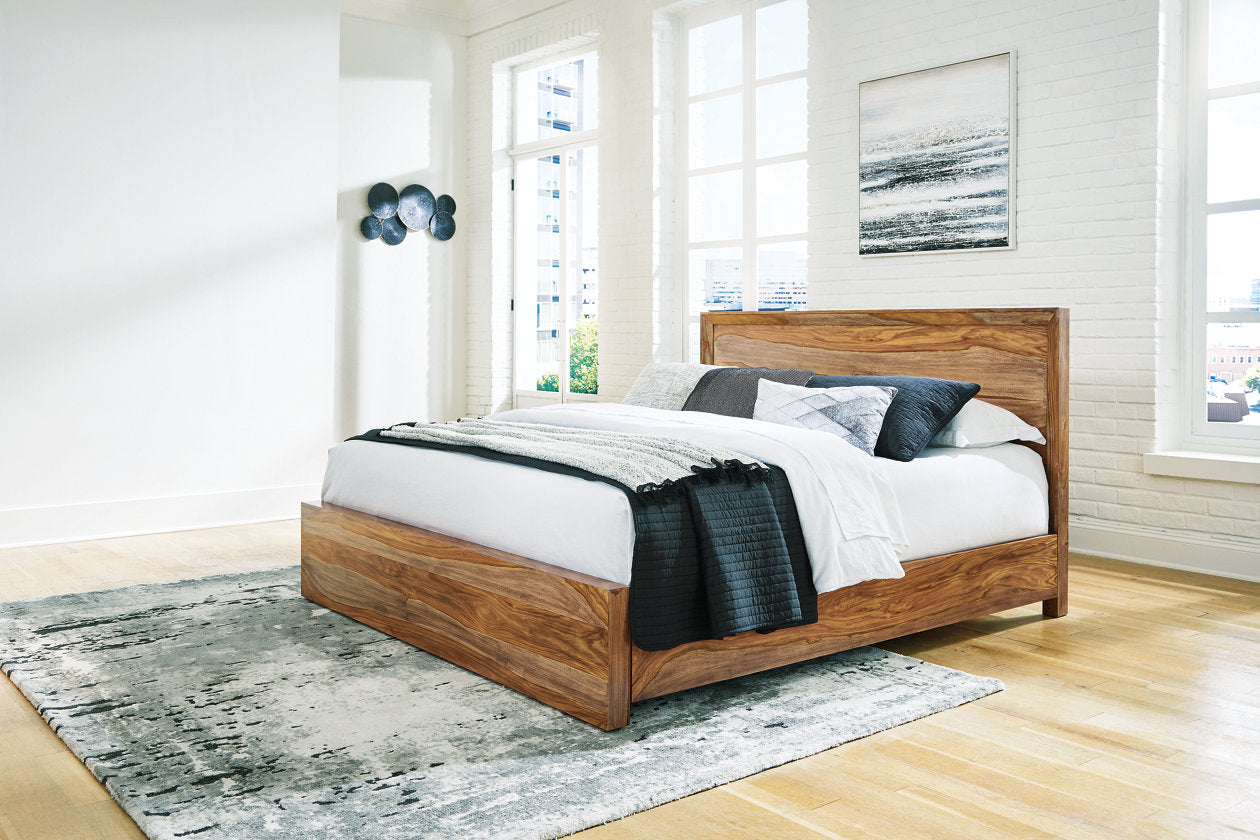 Dressonni Brown King Panel Bed -  Ashley - Luna Furniture