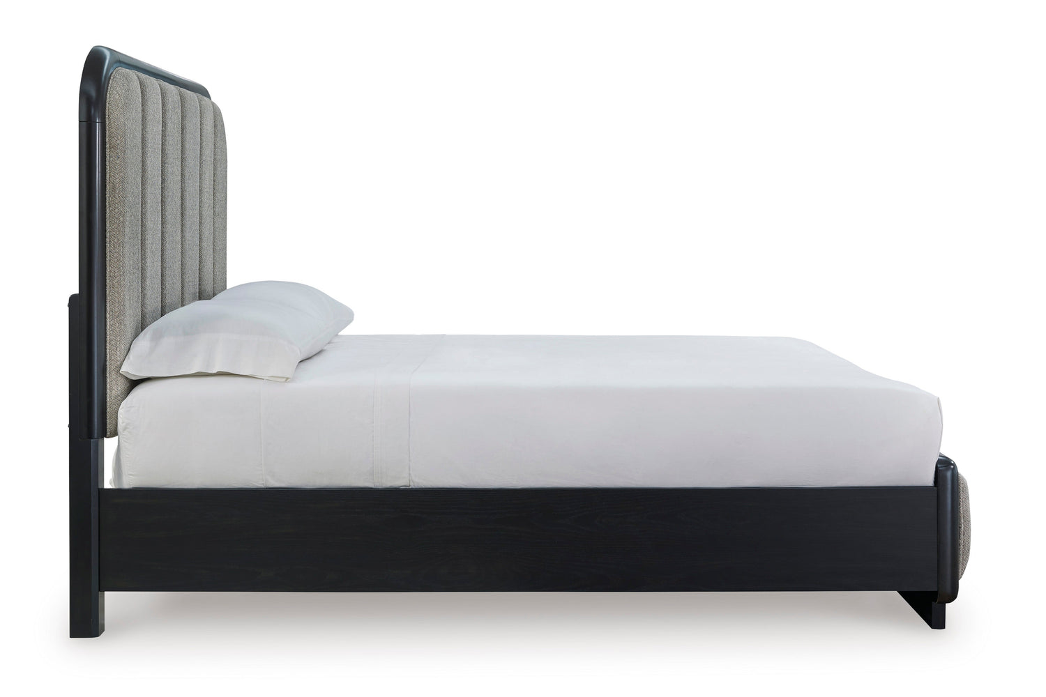Rowanbeck Gray/Black Upholstered Panel Bedroom Set from Ashley - Luna Furniture