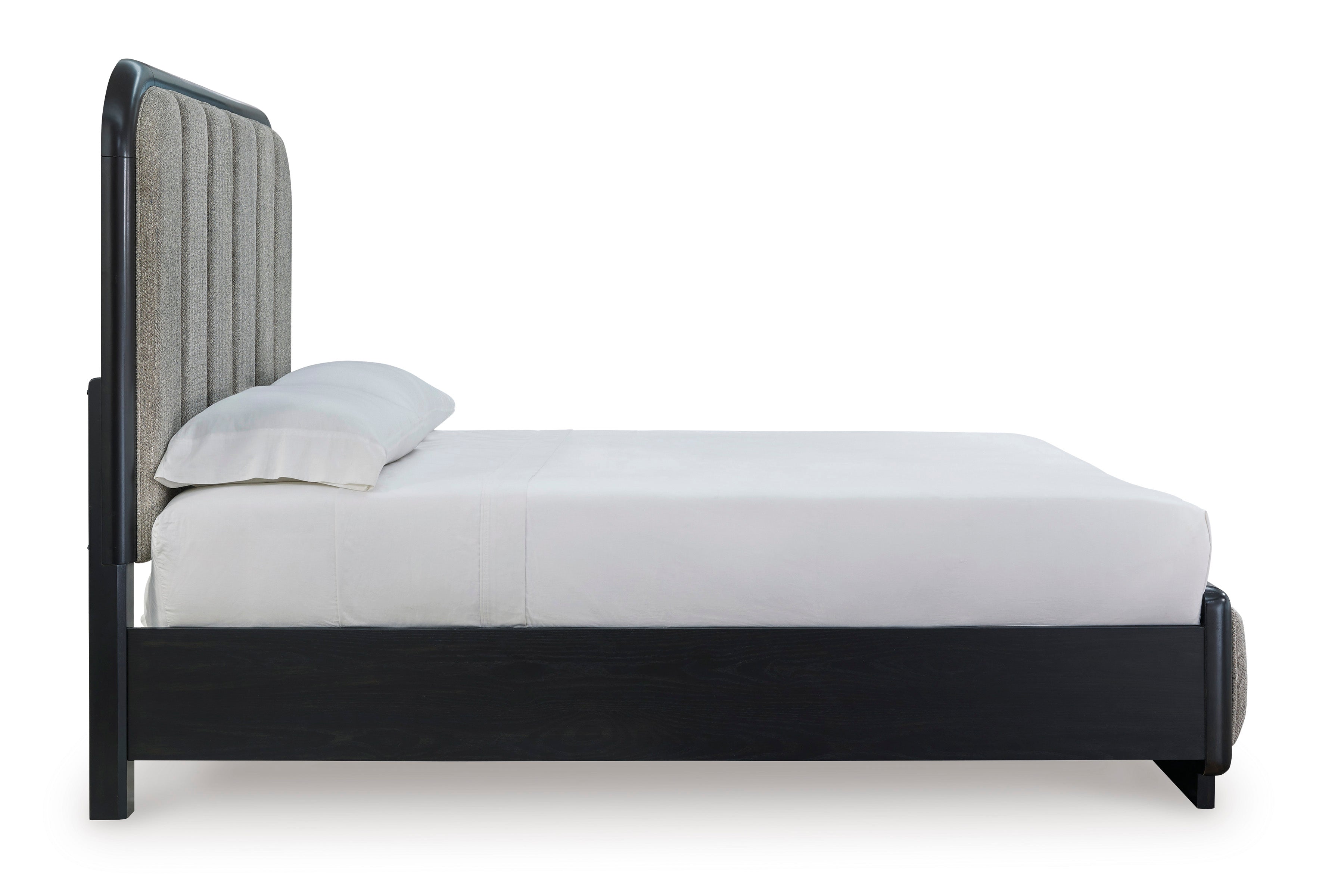 Rowanbeck Gray/Black Upholstered Panel Bedroom Set from Ashley - Luna Furniture