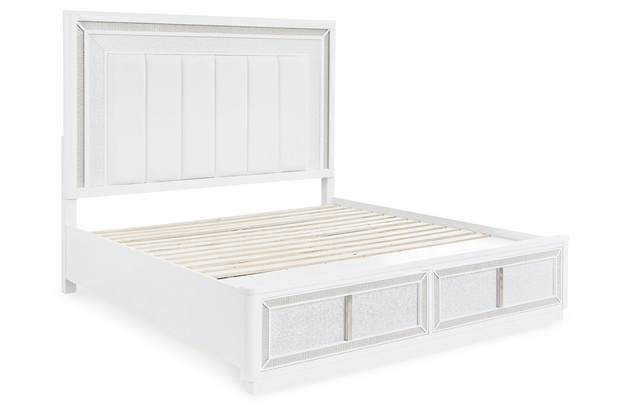 Chalanna White Upholstered Panel Storage Bedroom Set from Ashley - Luna Furniture