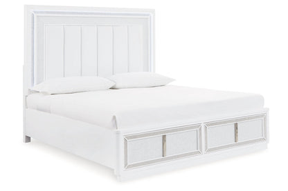 Chalanna White Upholstered Panel Storage Bedroom Set from Ashley - Luna Furniture