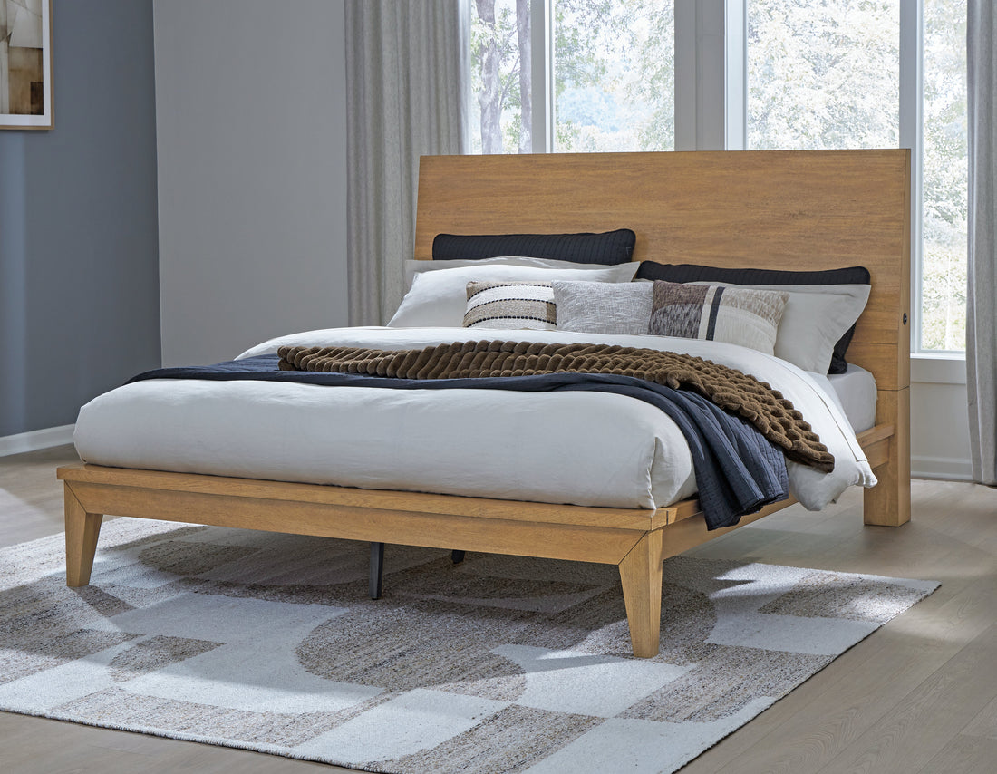 Sherbana Light Brown Panel Bedroom Set from Ashley - Luna Furniture