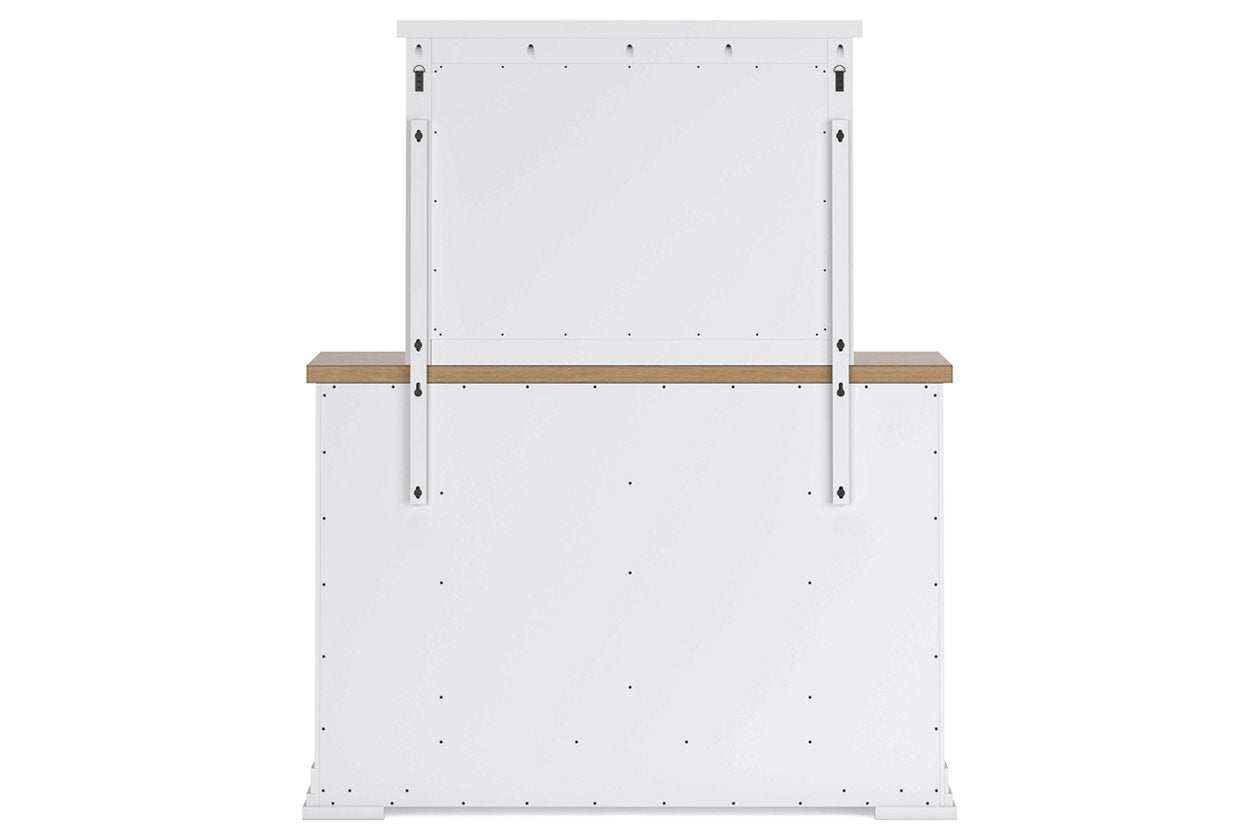 Ashbryn White/Natural Dresser and Mirror -  Ashley - Luna Furniture