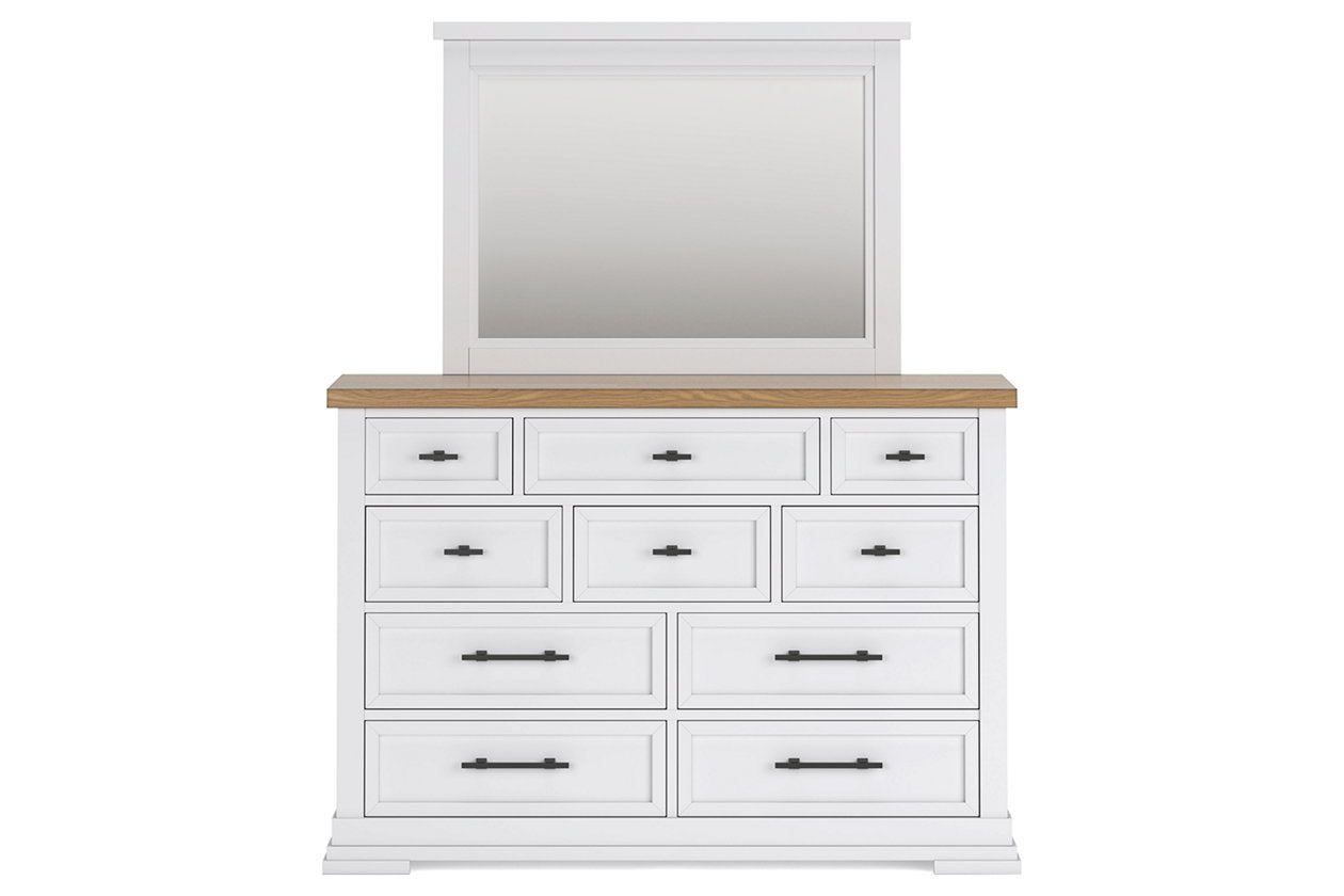 Ashbryn White/Natural Dresser and Mirror -  Ashley - Luna Furniture