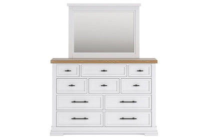 Ashbryn White/Natural Dresser and Mirror -  Ashley - Luna Furniture