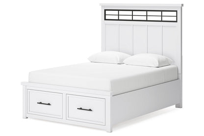 Ashbryn White/Natural Queen Platform Storage Bed -  Ashley - Luna Furniture