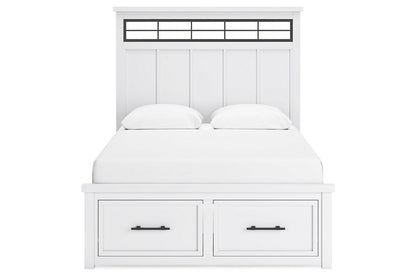 Ashbryn White/Natural Queen Platform Storage Bed -  Ashley - Luna Furniture