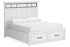 Ashbryn White/Natural California King Panel Storage Bed -  Ashley - Luna Furniture