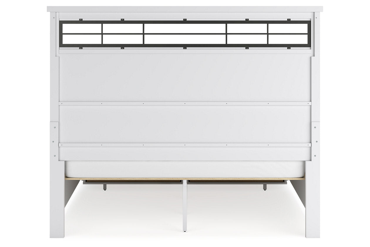 Ashbryn White/Natural California King Panel Storage Bed -  Ashley - Luna Furniture