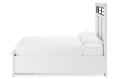 Ashbryn White/Natural California King Panel Storage Bed -  Ashley - Luna Furniture