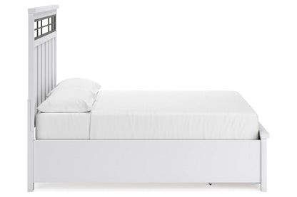 Ashbryn White/Natural California King Panel Storage Bed -  Ashley - Luna Furniture