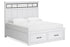 Ashbryn White/Natural King Panel Storage Bed -  Ashley - Luna Furniture