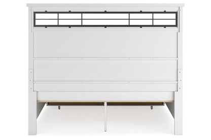 Ashbryn White/Natural King Panel Storage Bed -  Ashley - Luna Furniture