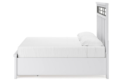 Ashbryn White/Natural King Panel Storage Bed -  Ashley - Luna Furniture