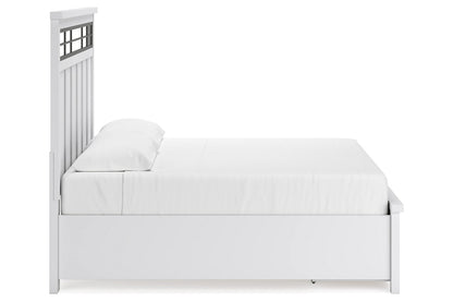 Ashbryn White/Natural King Panel Storage Bed -  Ashley - Luna Furniture